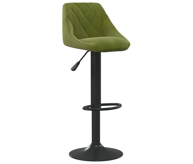 Vidaxl taburete de cocina de terciopelo verde claro