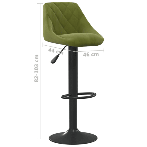vidaXL Banco de bar veludo verde-claro