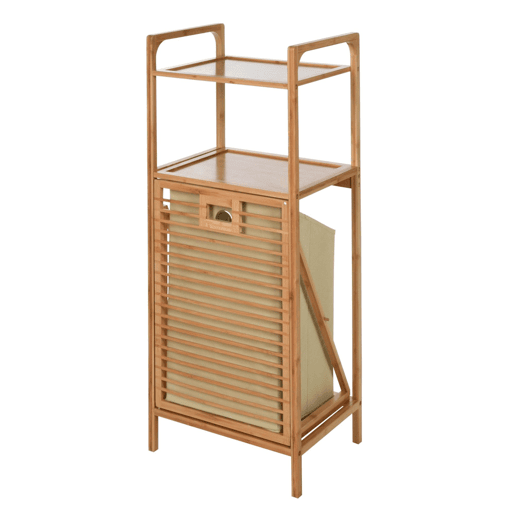 Prateleira de banheiro Bamboo com 2 prateleiras, saco de roupas 40x30x95 Prateleira de banheiro Bamboo com 2 prateleiras, saco de roupas 40x30x95