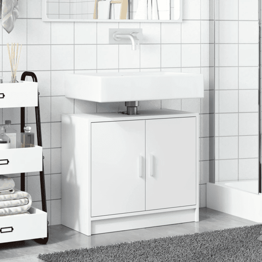 vidaXL Armário de lavatório 63x29x55 cm derivados de madeira branco