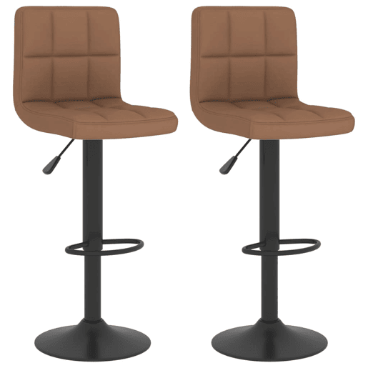 vidaXL Bancos de bar 2 pcs tecido castanho vidaXL Bancos de bar 2 pcs tecido castanho