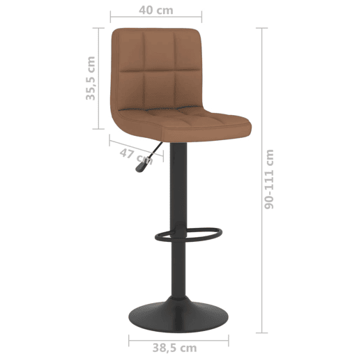 vidaXL Bancos de bar 2 pcs tecido castanho vidaXL Bancos de bar 2 pcs tecido castanho