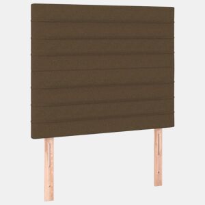 vidaXL Cabeceira 90x5x118128 cm Tecido Castanho Escuro