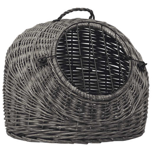 vidaXL Transportadora p gatos 60x45x45 cm salgueiro natural cinzento vidaXL Transportadora p gatos 60x45x45 cm salgueiro natural cinzento