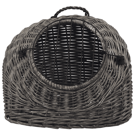 vidaXL Transportadora p gatos 60x45x45 cm salgueiro natural cinzento vidaXL Transportadora p gatos 60x45x45 cm salgueiro natural cinzento