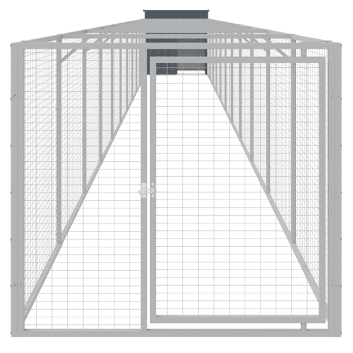 vidaXL Casota p cães c parque 110x1221x110cm aço galvaniz. antracite