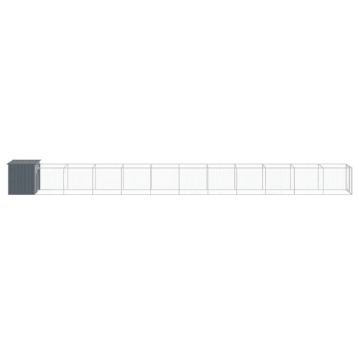 vidaXL Casota p cães c parque 110x1221x110cm aço galvaniz. antracite