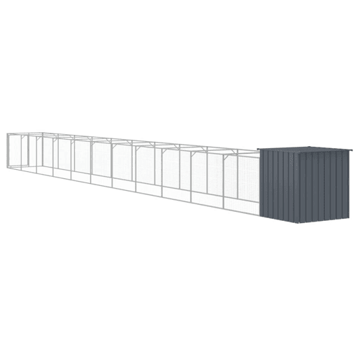 vidaXL Casota p cães c parque 110x1221x110cm aço galvaniz. antracite