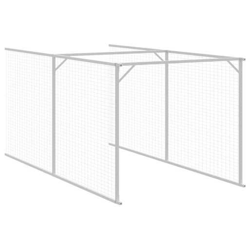 vidaXL Casota p cães c parque 110x1221x110cm aço galvaniz. antracite