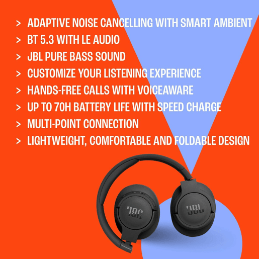 Auriculares JBL JBLT770NCBLK Preto