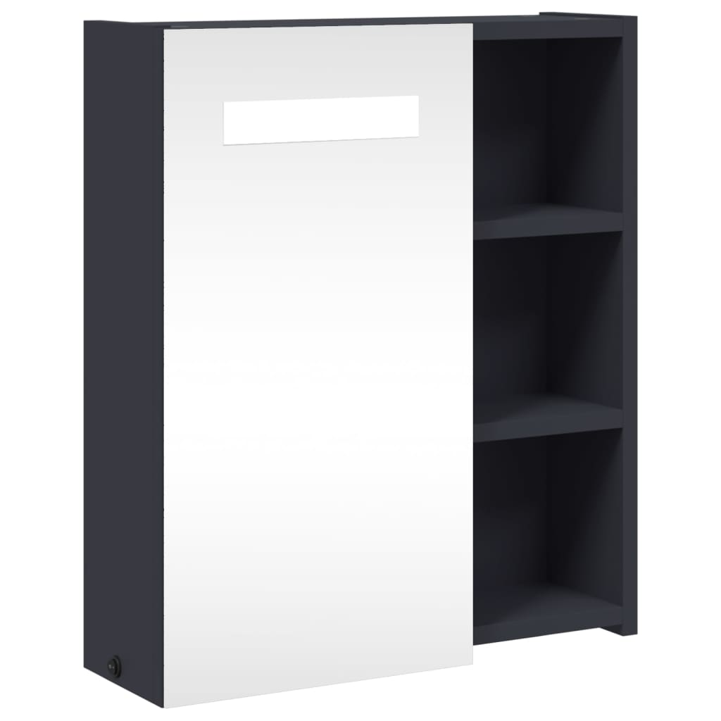 Vidaxl mueble de baño con espejo y luz led gris 45x13x52 cm