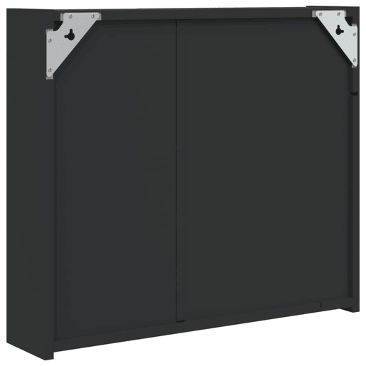vidaXL Armário espelhado p casa de banho c LEDs 60x13x52 cm preto
