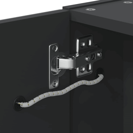 vidaXL Armário espelhado p casa de banho c LEDs 60x13x52 cm preto