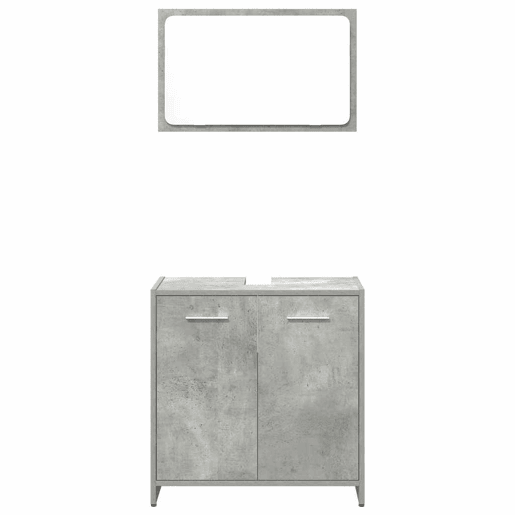 vidaXL 3 pcs conj. móveis casa banho derivados madeira cinza cimento vidaXL 3 pcs conj. móveis casa banho derivados madeira cinza cimento