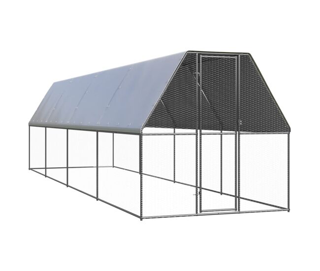 Vidaxl jaula gallinero de exterior de acero galvanizado 2x8x2 m