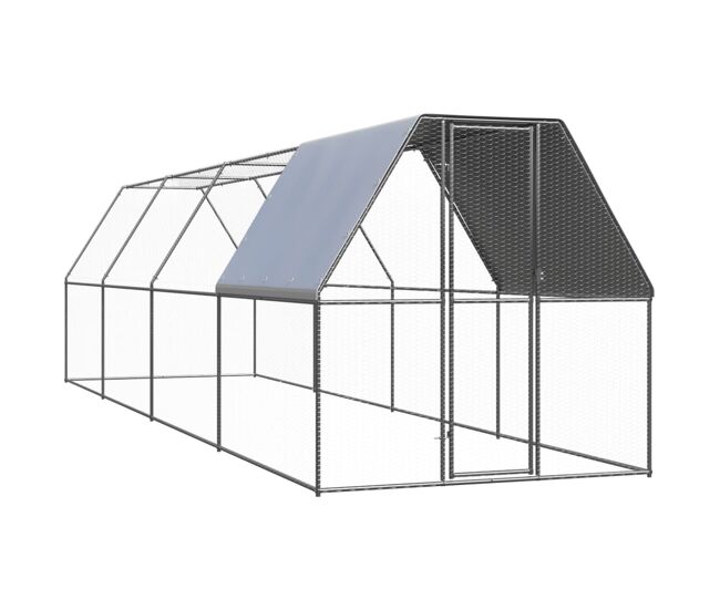 Vidaxl jaula gallinero de exterior de acero galvanizado 2x8x2 m
