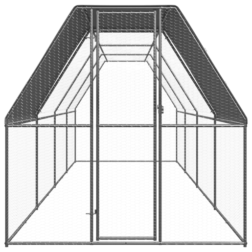 vidaXL Galinheiro de exterior 2x8x2 m aço galvanizado