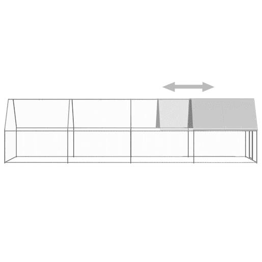 vidaXL Galinheiro de exterior 2x8x2 m aço galvanizado