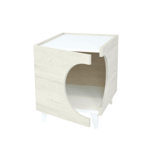 Bem Home Mesa de cabeceira com furo para animais de estimação branco 50x40x40cm