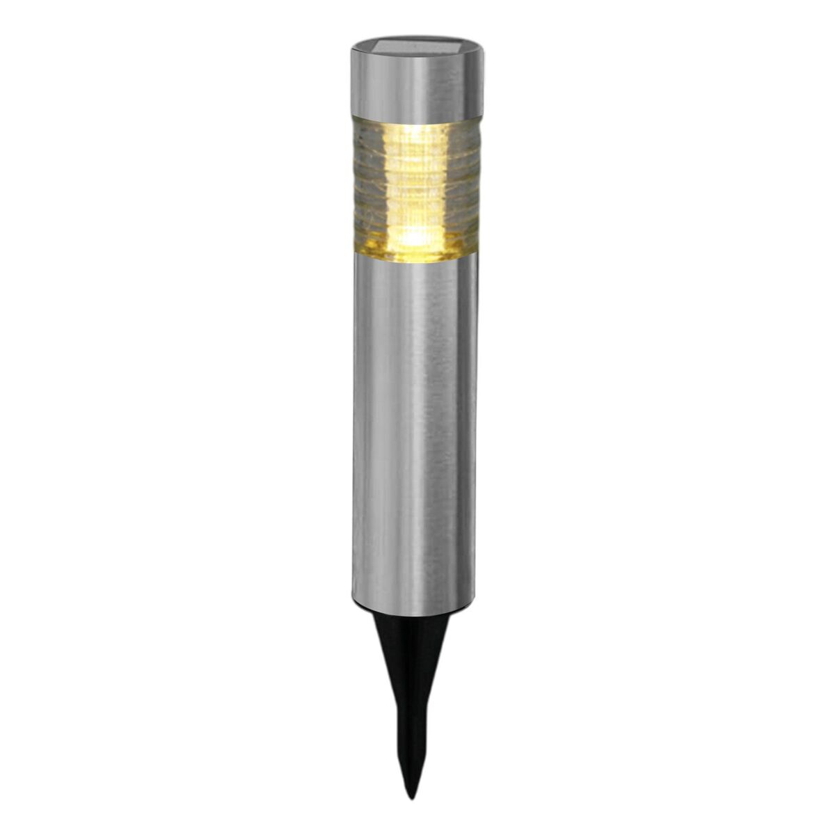 Well Home Luz solar de acero inoxidable con pantalla de cristal