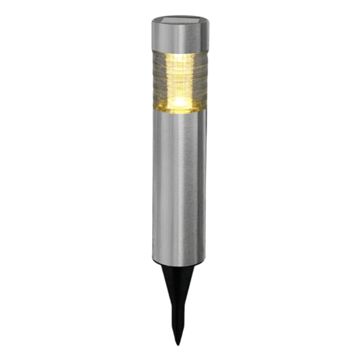 Well Home Luz Solar em Aço Inox com Abajur de Vidro Ø6x27cm