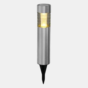 Well Home Luz Solar em Aço Inox com Abajur de Vidro Ø6x27cm