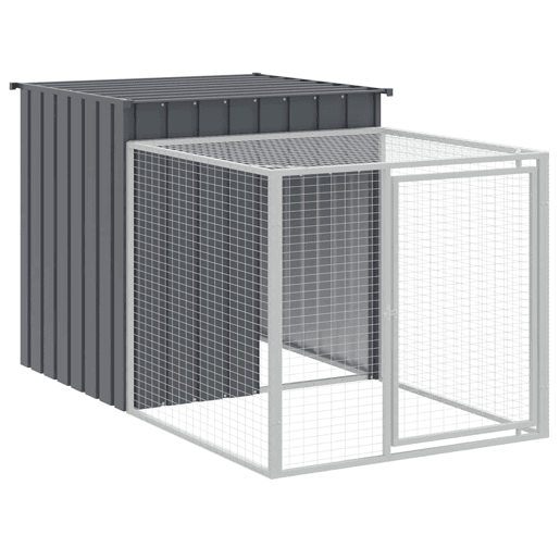 vidaXL Gaiola para galinhas com corredor antracite 110x201x110 cm aço galvanizado