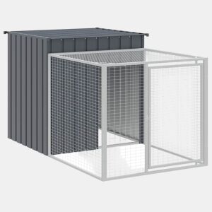 vidaXL Gaiola para galinhas com corredor antracite 110x201x110 cm aço galvanizado
