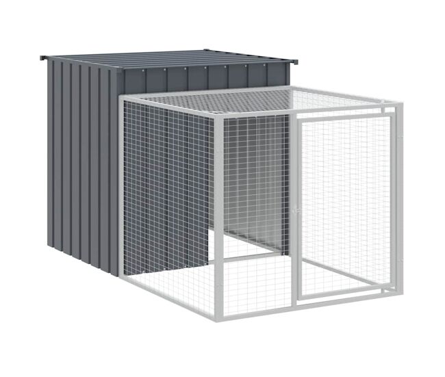 Vidaxl jaula para gallinas con corral antracita 110x201x110 cm acero galvanizado