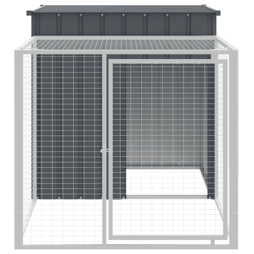 vidaXL Gaiola para galinhas com corredor antracite 110x201x110 cm aço galvanizado
