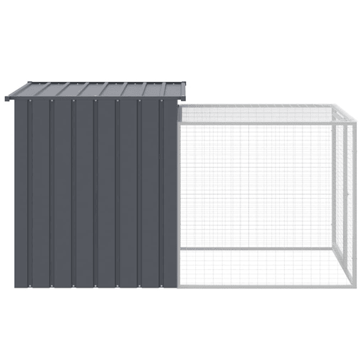 vidaXL Gaiola para galinhas com corredor antracite 110x201x110 cm aço galvanizado
