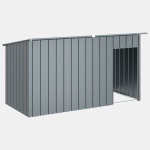 vidaXL Casota para cães com telhado aço galvanizado antracite