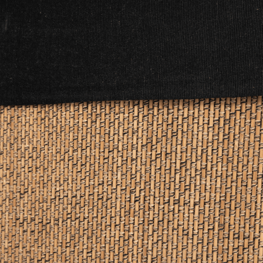 Cesto de roupa suja de canto 48 l bambu e tecido preto