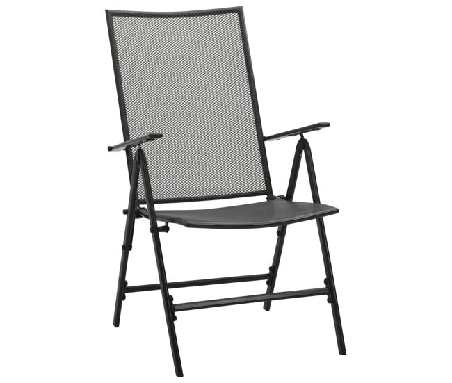Conjunto de jardín brulle 4 sillas + mesa antracita