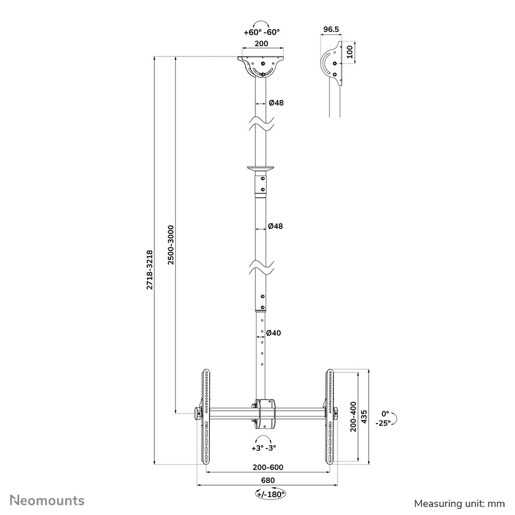 Suporte de Mesa para Ecrã Neomounts CL35-440BL16XL 70 37 50 kg