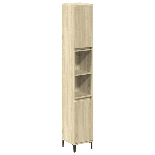 vidaXL 3 pcs conj. móveis casa banho derivados madeira carvalho sonoma