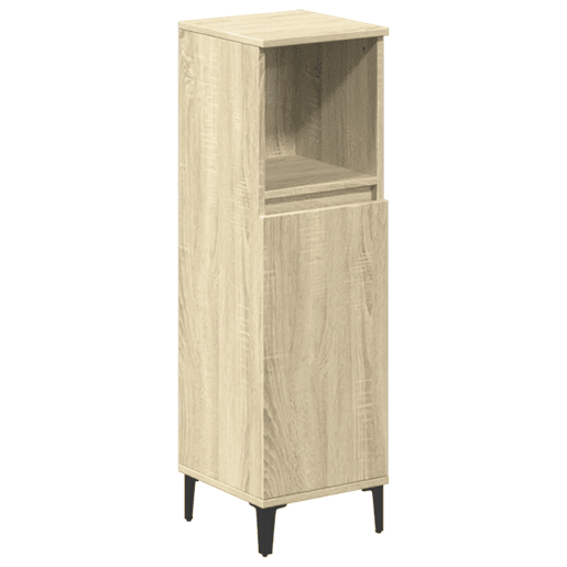 vidaXL 3 pcs conj. móveis casa banho derivados madeira carvalho sonoma