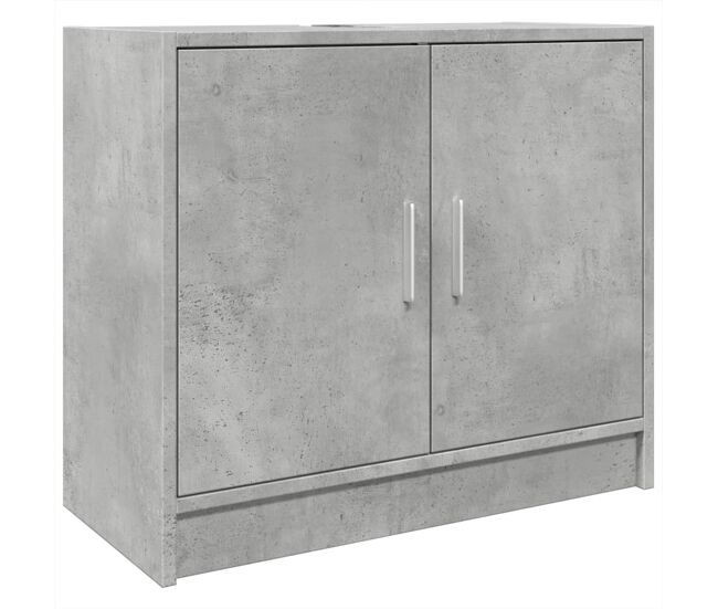 Vidaxl armario de lavabo madera ingeniería gris hormigón 63x29x55 cm