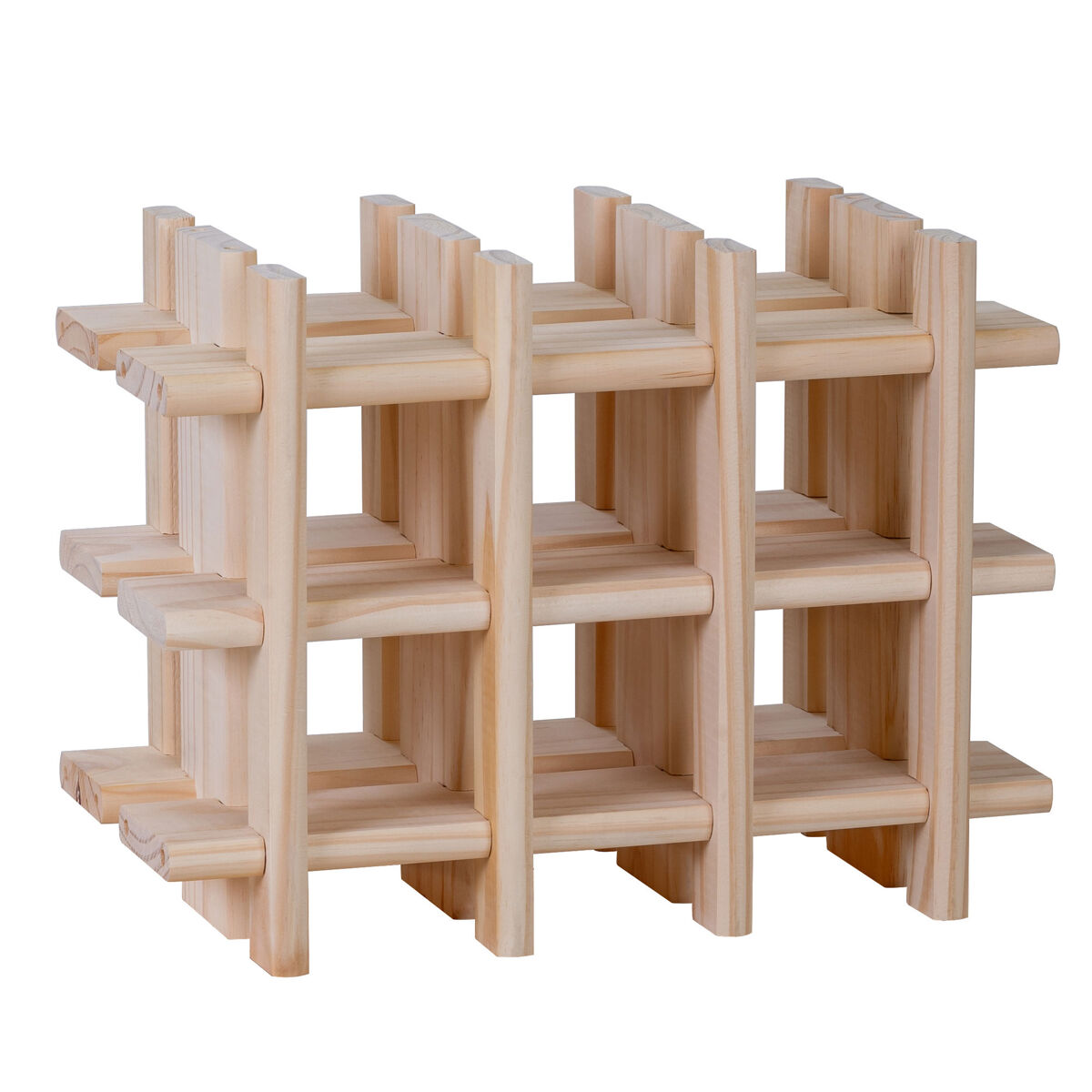 Well home botellero modular para 9 botellas en madera 13,4x22x32,5cm