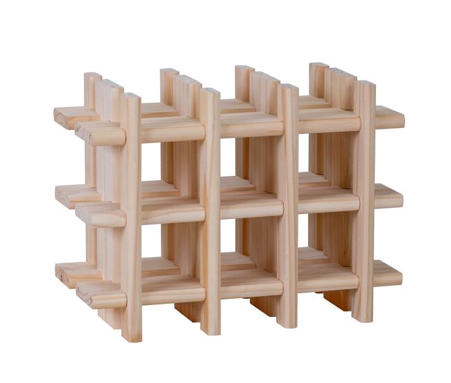 Well home botellero modular para 9 botellas en madera 13,4x22x32,5cm