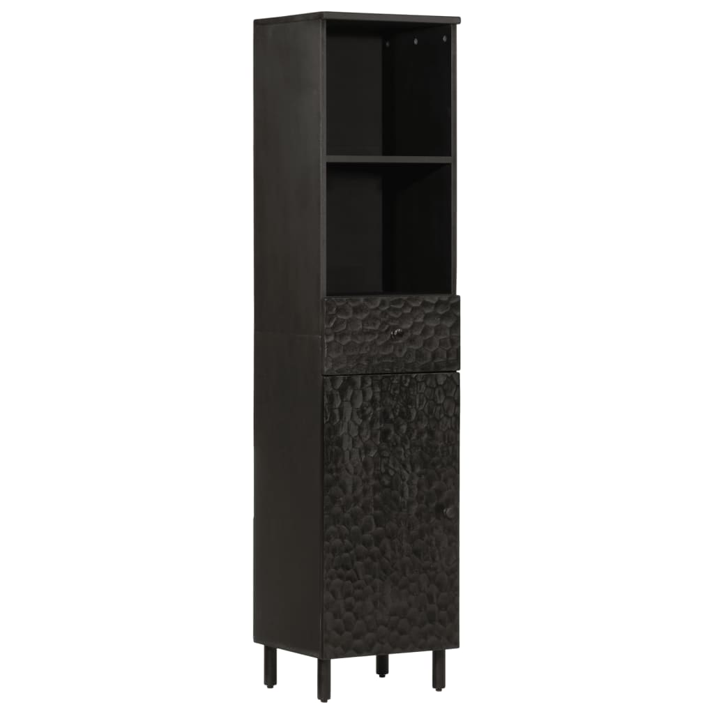 Vidaxl mueble de baño de madera maciza de mango negro 38x33x160 cm