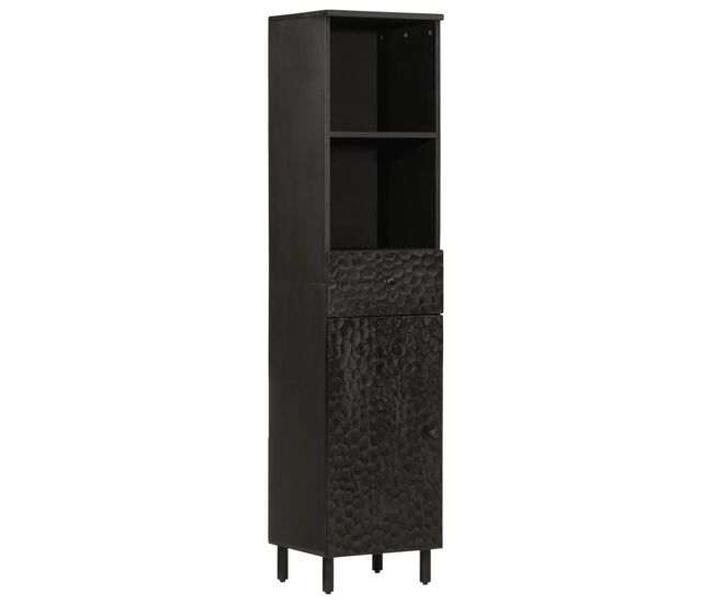 Vidaxl mueble de baño de madera maciza de mango negro 38x33x160 cm