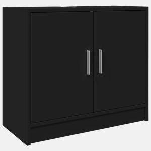 vidaXL Armário de lavatório 63x29x55 cm derivados de madeira preto