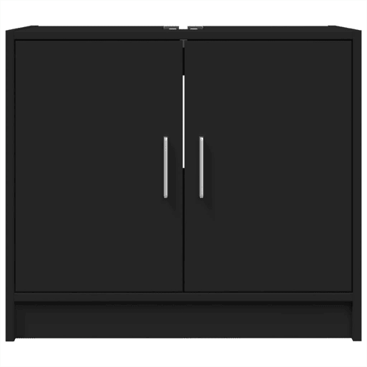 vidaXL Armário de lavatório 63x29x55 cm derivados de madeira preto