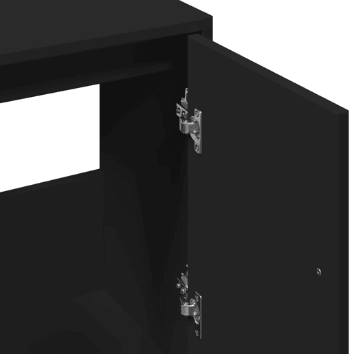vidaXL Armário de lavatório 63x29x55 cm derivados de madeira preto