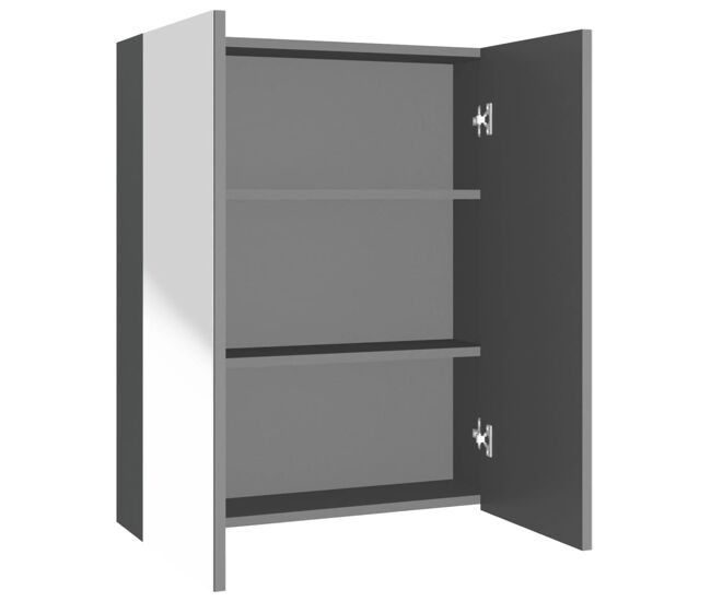 Vidaxl armario de espejo de baño mdf gris antracita 60x15x75 cm