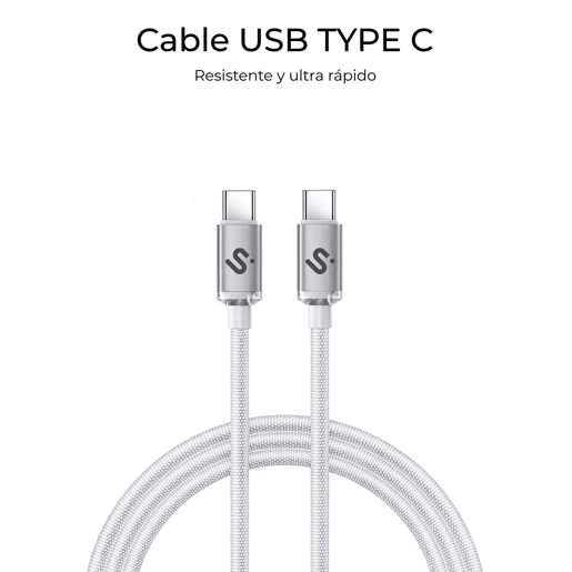 Cabo USB-C para USB-C Subblim OPTIMUS Branco 1 m