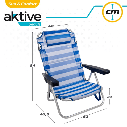 Cadeira de Campismo Acolchoada Colorbaby Marinheiro 48 x 48,5 x 84 cm Branco Azul Marinho