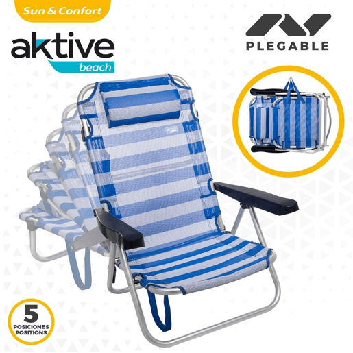 Cadeira de Campismo Acolchoada Colorbaby Marinheiro 48 x 48,5 x 84 cm Branco Azul Marinho