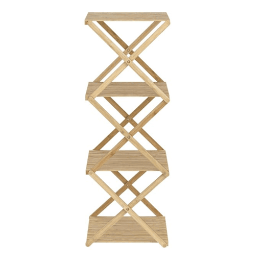 Prateleira de armazenamento Well Home com 4 prateleiras em bambu Alt.93,5cm